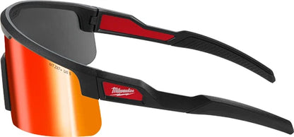 Milwaukee 48-73-2500 Wrap Around Safety Glasses Red Mirrored Anti-Scratch Lenses