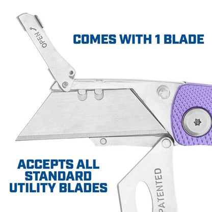 Sheffield 12343 Lockback Utility Knife - Purple