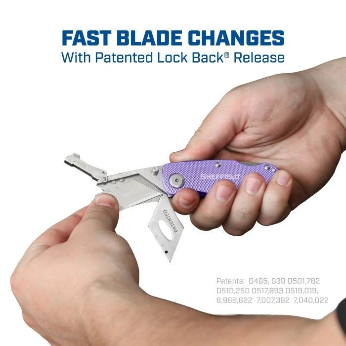 Sheffield 12343 Lockback Utility Knife - Purple
