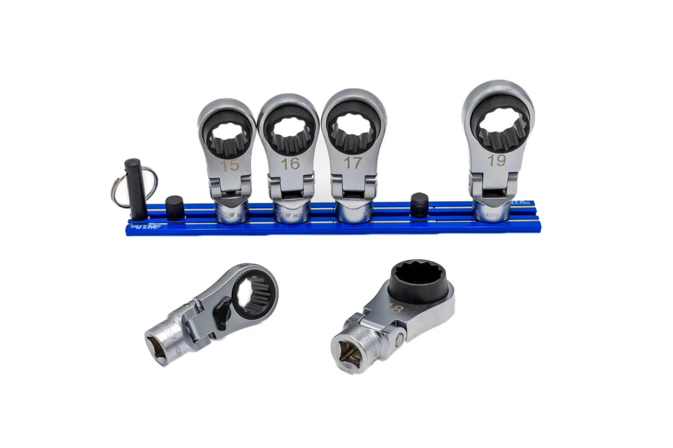 Vim Tools 3/8” Drive 6pc Nano Flex Offset Ratcheting Attachment NORA150 NEW
