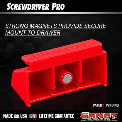 ERNST 5601M 13 Tool Magnetic Screwdriver Pro Tool Organizer- Red