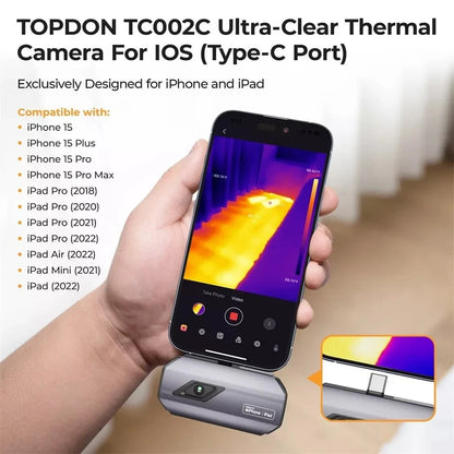 TOPDON TC002C Thermal Imaging Camera for iPhone 15 Series & iPads w/Type-C Port