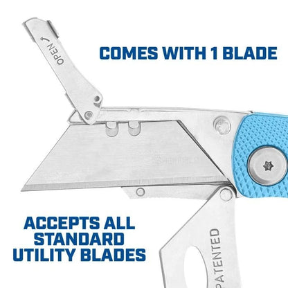 Sheffield 12336 Lockback Utility Knife - Light Blue