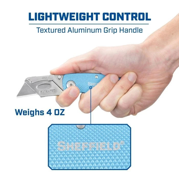 Sheffield 12336 Lockback Utility Knife - Light Blue