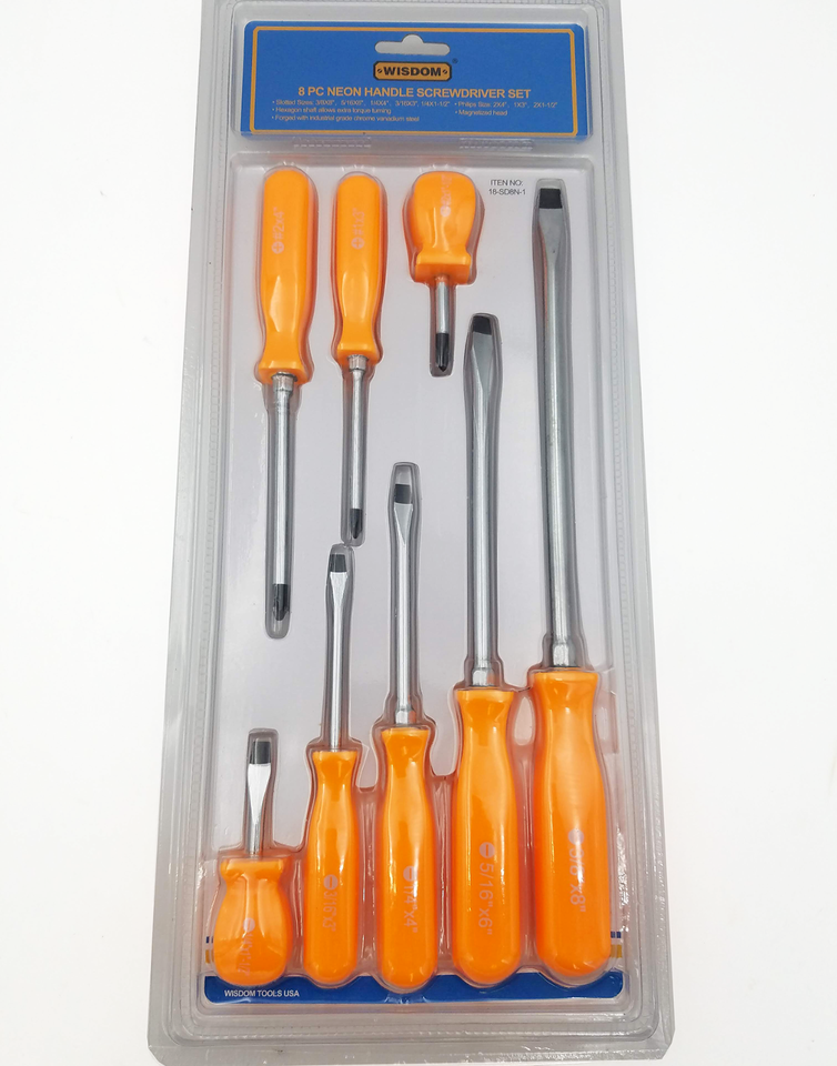 Load image into Gallery viewer, Wisdom 18-SD8N 8pc Professional Vanadium Steel Screwdriver Set
