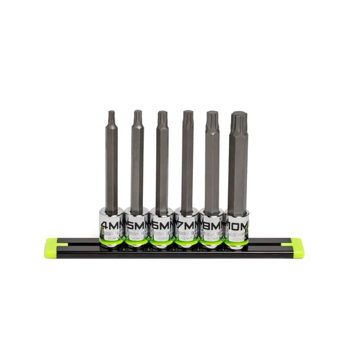GRIPEDGE HBM6LS RPT Long Metric Hex Driver Set - 6-Pc 3/8’’ Drive