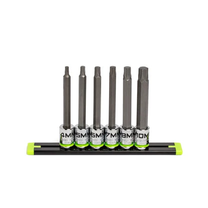 GRIPEDGE HBM6LS RPT Long Metric Hex Driver Set - 6-Pc 3/8’’ Drive