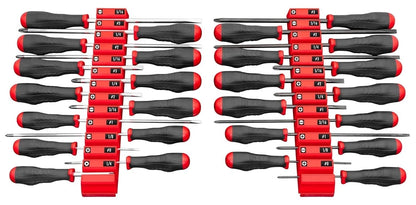 Ernst 5613M Screwdriver Pro 26 Tool Magnetic Storage Organizer Red
