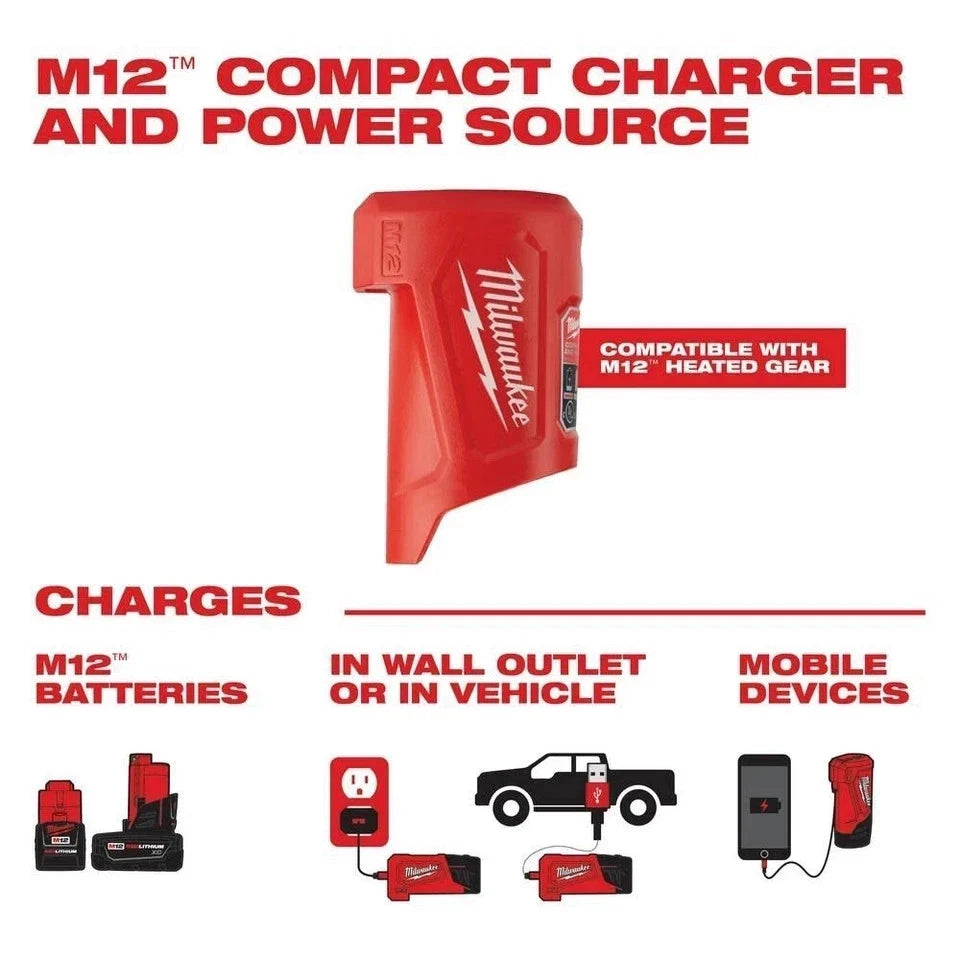 Milwaukee 306G-21XL M12 Heated Hoodie Kit Gray XL -Battery & Charger Included
