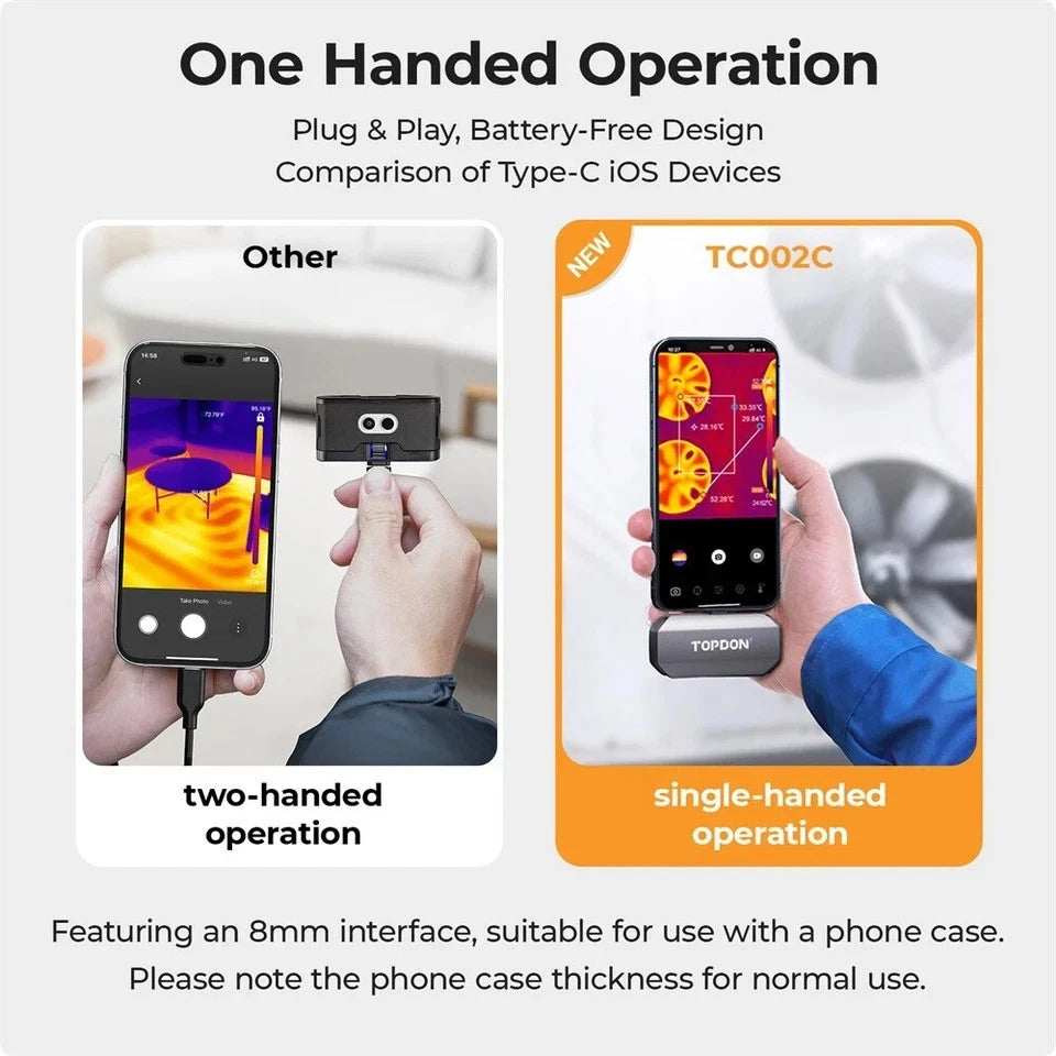 TOPDON TC002C Thermal Imaging Camera for iPhone 15 Series & iPads w/Type-C Port