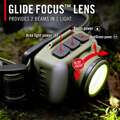 Coast 31299 FL95R 1250 Lumen Rechargeable Plus LED Headlamp Green Red Area Light Mode