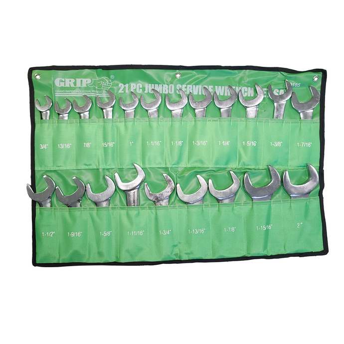 GRIP 90185 21 Piece Jumbo Service Wrench Set SAE