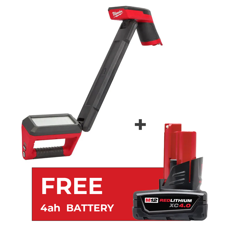 Load image into Gallery viewer, Milwaukee 2126-20 M12 12V Cordless Articulating LED Underbody Light + Free Battery
