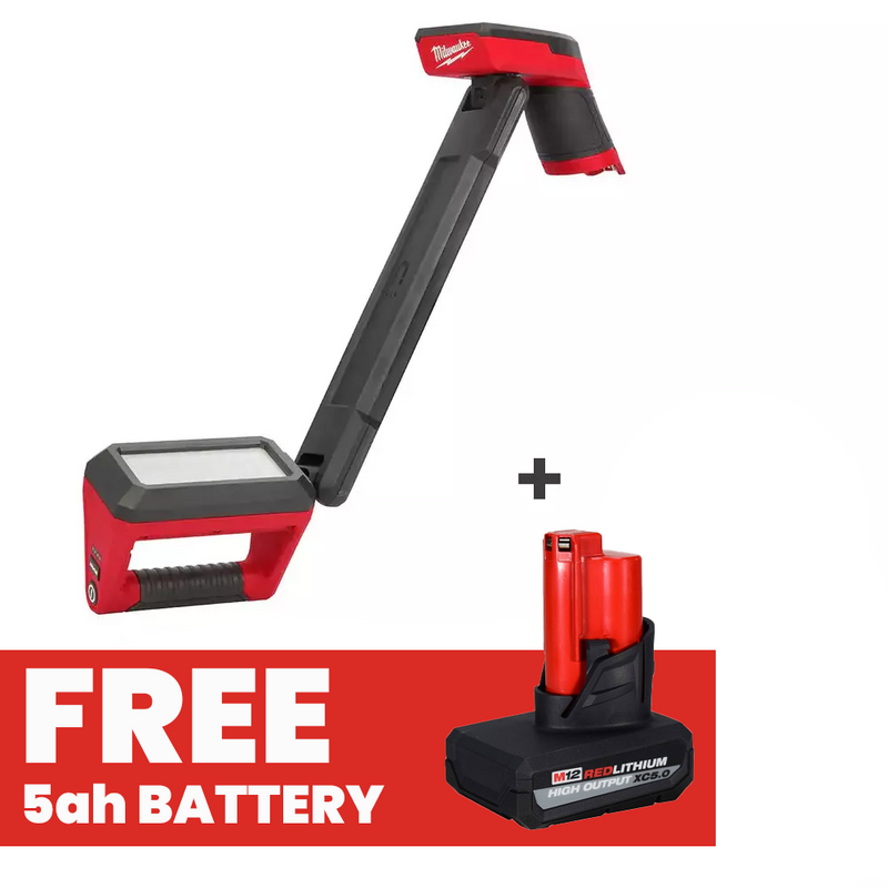 Load image into Gallery viewer, Milwaukee 2126-20 M12 12V Cordless Articulating LED Underbody Light + Free Battery
