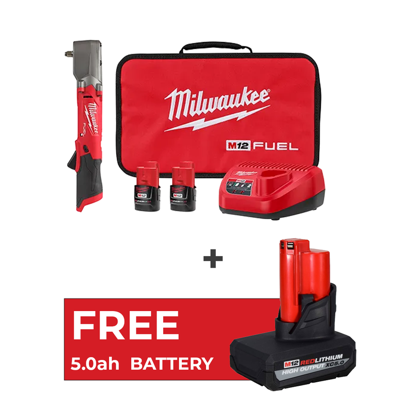 Load image into Gallery viewer, Milwaukee 2564-22 M12 Fuel 3/8&quot; Right Angle Impact Wrench Kit + 5.0ah Battery
