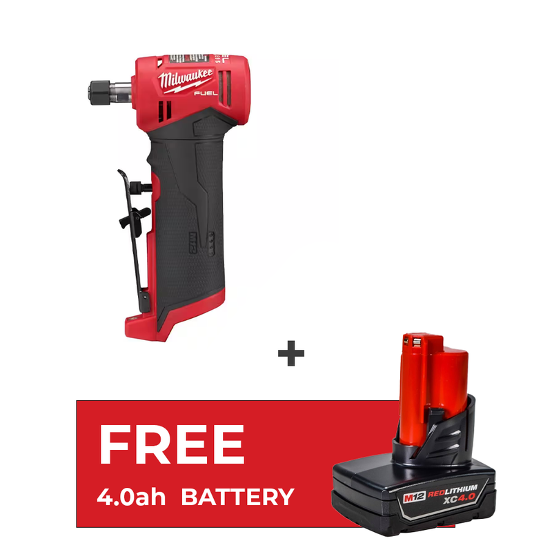 Load image into Gallery viewer, Milwaukee 2485-20 M12 1/4&quot; Cordless Right Angle Die Grinder + 4.0ah Battery
