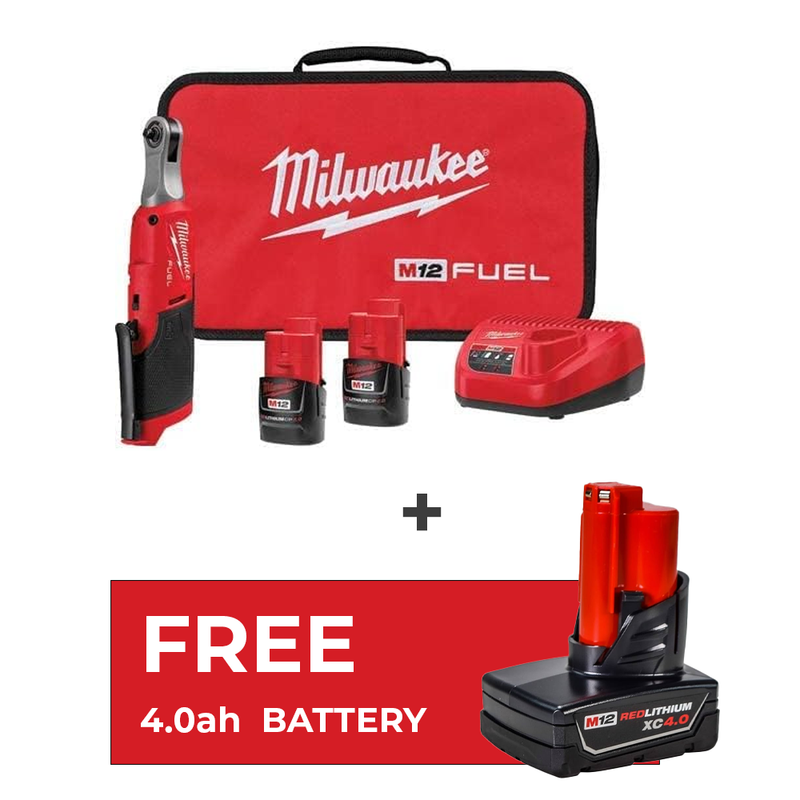 Load image into Gallery viewer, Milwaukee 2567-22 3/8&quot; High Speed Ratchet Kit + 4.0ah Battery
