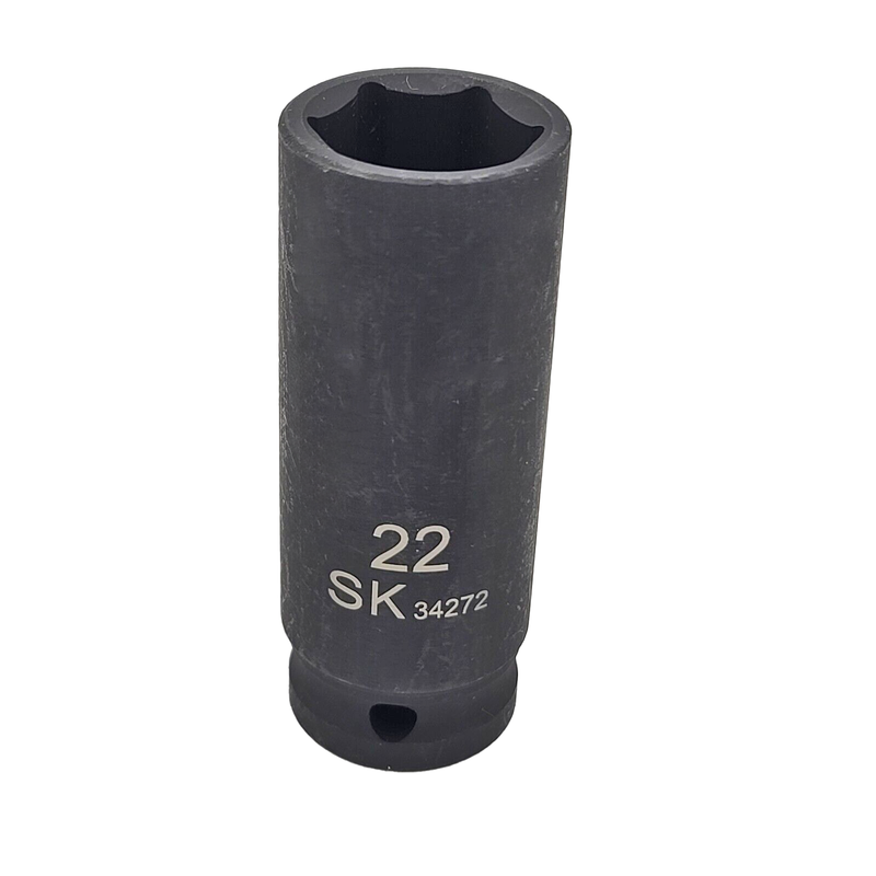 Load image into Gallery viewer, SK Hand Tools 34272 1/2&quot; Dr. 22mm 6pt Deep Metric Impact Socket
