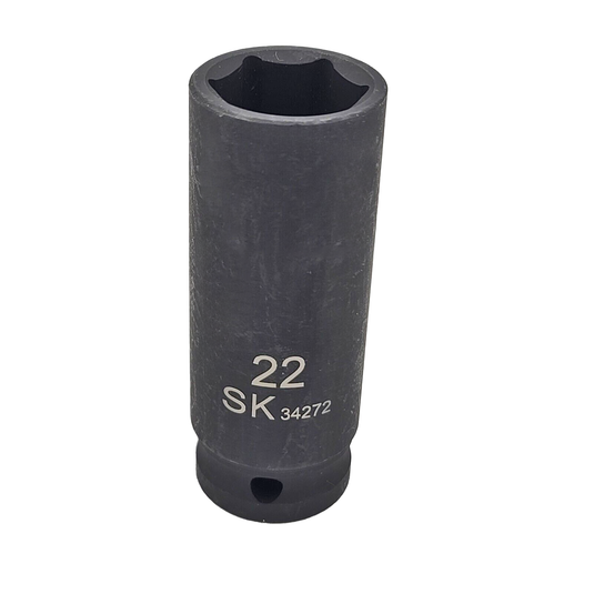 SK Hand Tools 34272 1/2" Dr. 22mm 6pt Deep Metric Impact Socket