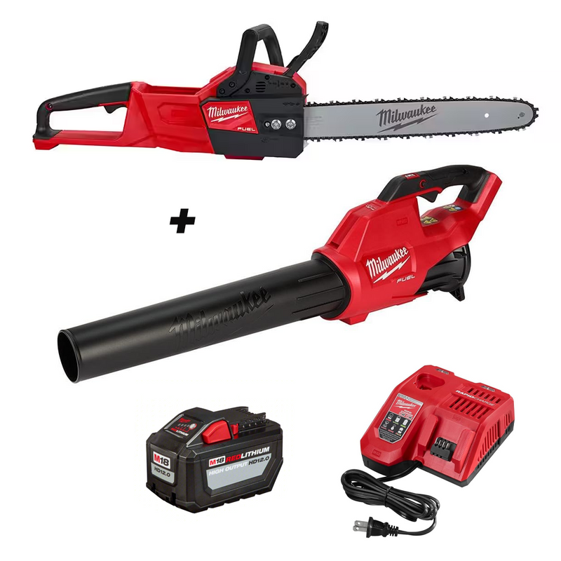 Load image into Gallery viewer, Milwaukee 2727-21HDP M18 FUEL 18V Cordless 16-Inch Chainsaw &amp; Blower Tool Kit
