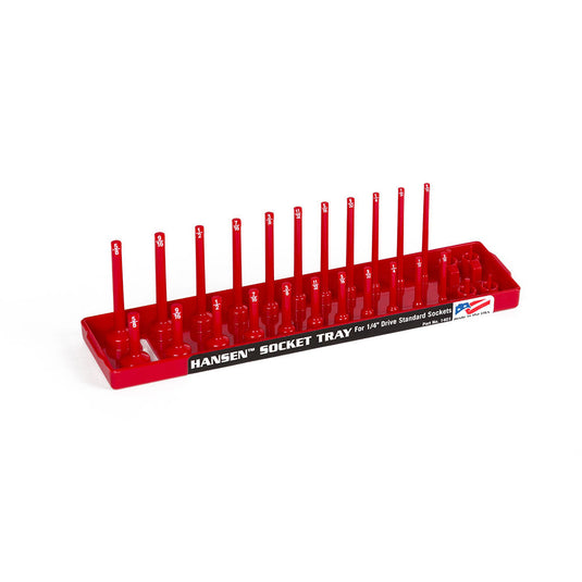 Hansen Global 1401 1/4" Dr. SAE Socket Organizer RED