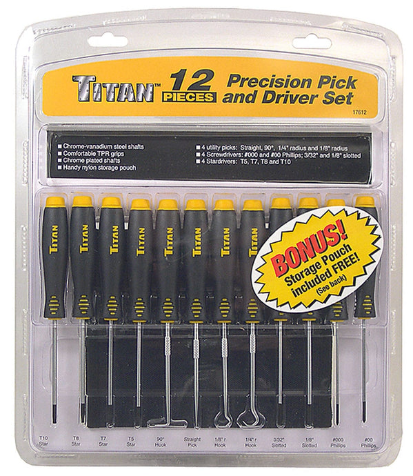 Titan 17612 12 Piece Precision Pick and Driver Set