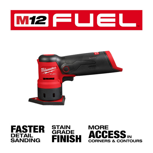 (FREE BATTERY) Milwaukee 2531-20 M12 FUEL Orbital Detail Sander Bare Tool