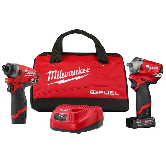 Milwaukee 2599-22 M12 Fuel 1/4" Impact Driver & 3/8" Impact Wrench Kit