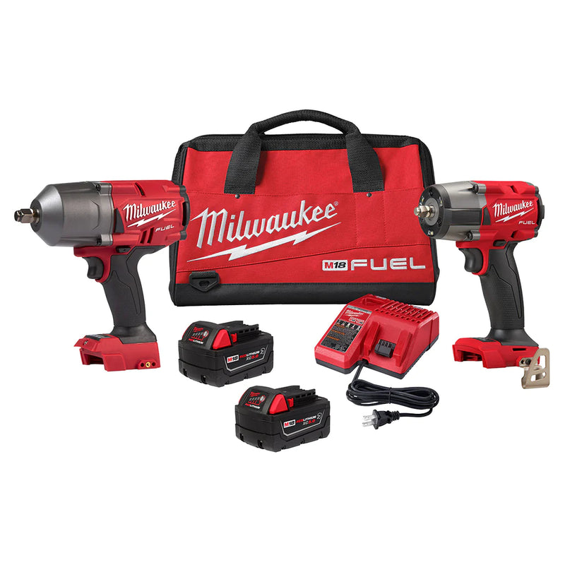 Load image into Gallery viewer, MILWAUKEE 2988-22R M18 FUEL 3/8&quot; &amp; 1/2&quot; HIGH TORQUE IMPACT WRENCH KIT + FREE
