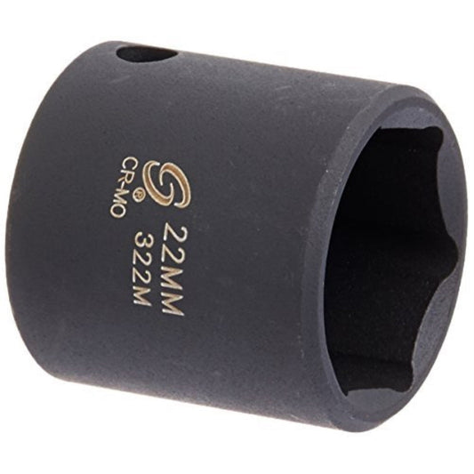Sunex 322M 3/8" Drive 22mm Standard Impact Socket
