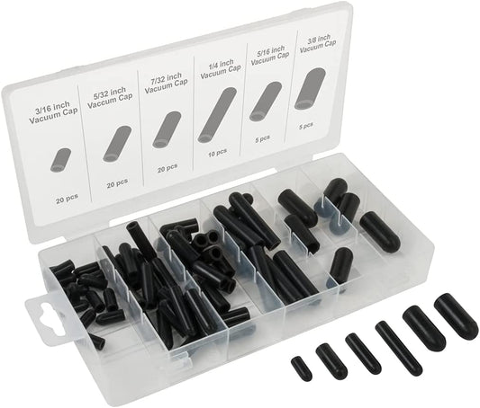 Titan 45253 80pc. Silicone Rubber Vacuum Cap Assortment