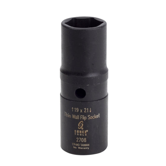 Sunex 2708 1/2" Drive 19mm x 21mm Thin Wall Flip Impact Socket
