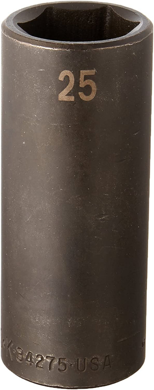 SK Hand Tools 34275 1/2" Dr. 25mm 6pt Deep Metric Impact Socket