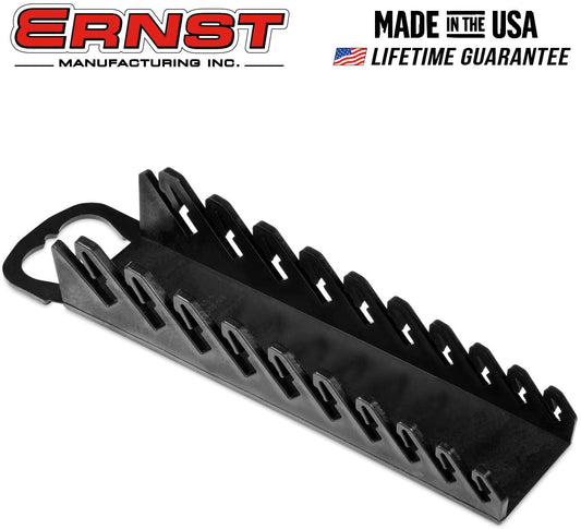 Ernst 5075 10-Tool "Gripper" Organizer for METRIC Stubby Wrenches BLACK