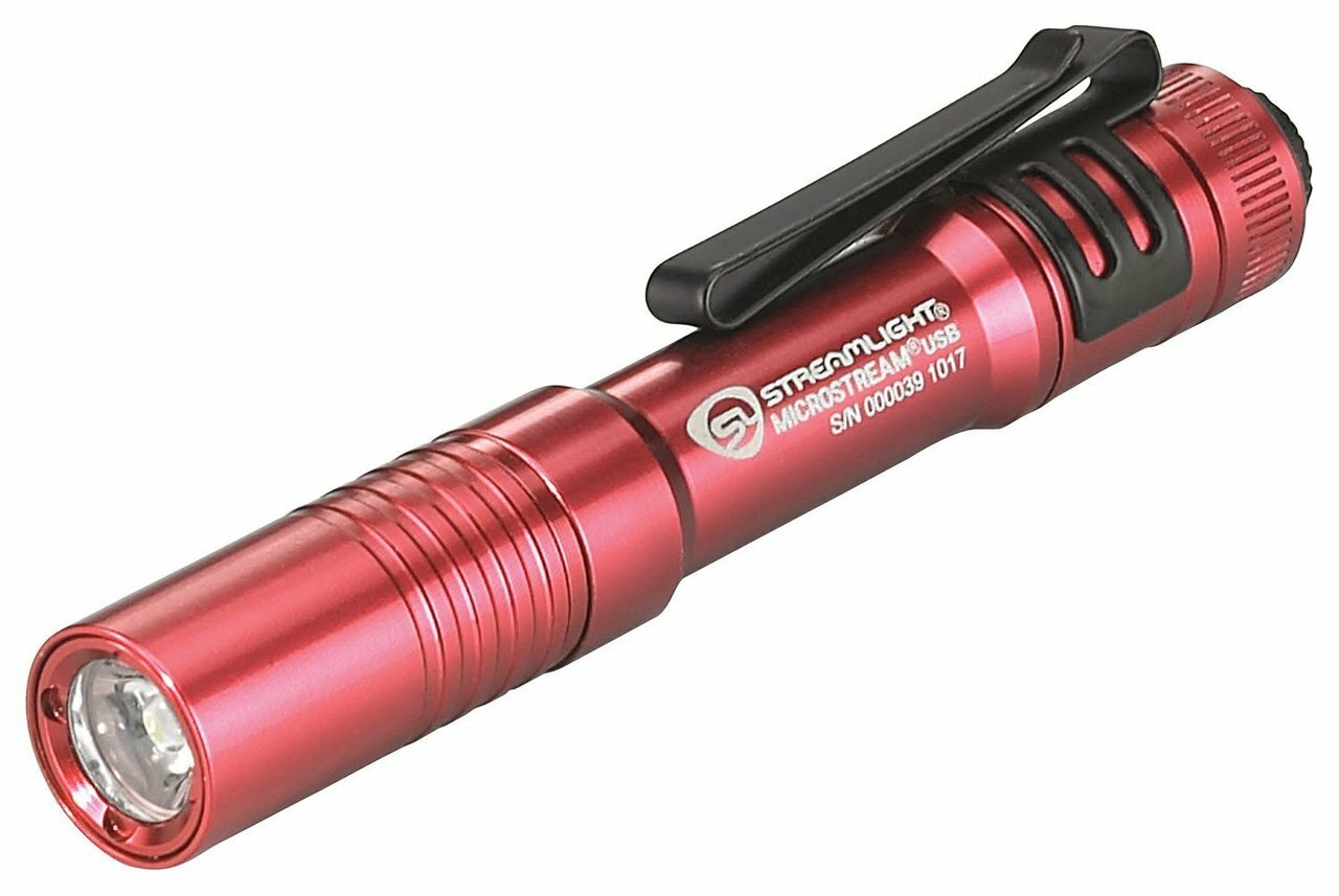 streamlight flashlight clip STREAMLIGHT MICROSTREAM RECHARGEABLE FLASHLIGHT-RED M95295