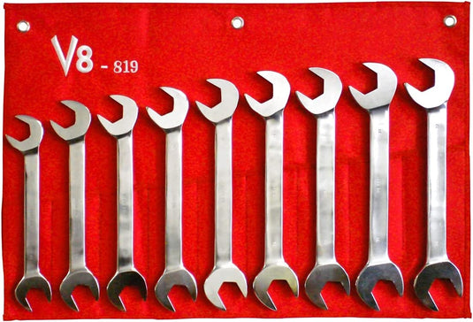 V8 Tools 819 9 Piece Metric Jumbo Angle Head Wrench Set