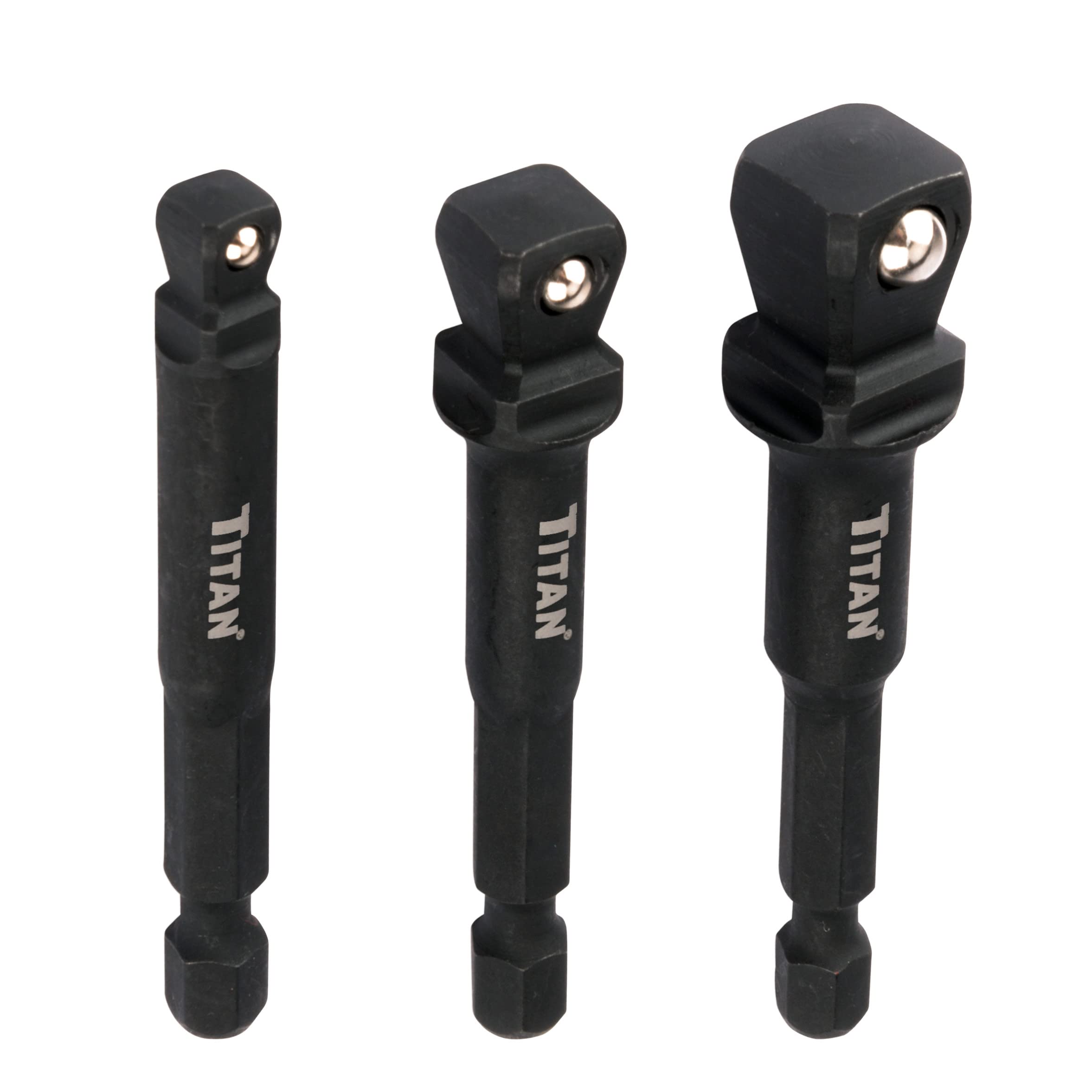 Titan 12002 4pc Hex Shank Impact Socket Adapter & Magnetic Bit Holder ...