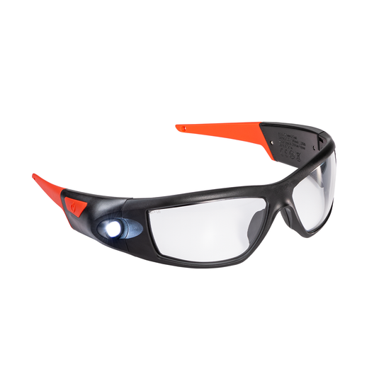 Coast SPG500 Safety Glasses with Built-In Rechargeable Bulls-Eye Spot Light