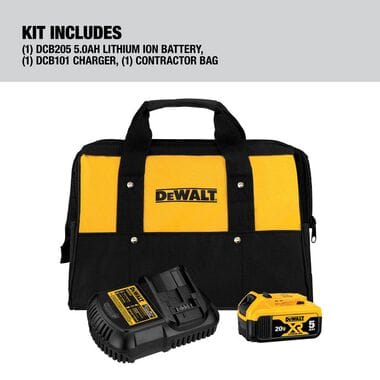 Dewalt DCB205CK | Tool Bag + Charger + Battery Kit 20V 5.0Ah DCB205