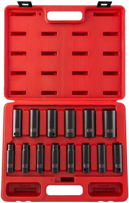 Sunex 2653 14 Piece 1/2" Drive Metric Deep Impact Socket Set