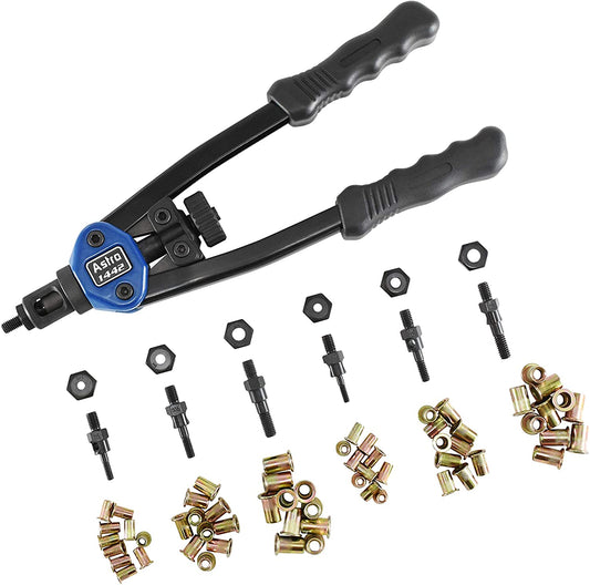 Astro Pneumatic 1442 13" Nut/Thread Setter w/ Mandrels & Rivet Assortment