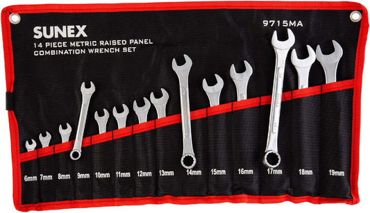 Sunex 9715 14 Piece 6mm-19mm Metric Wrench Set