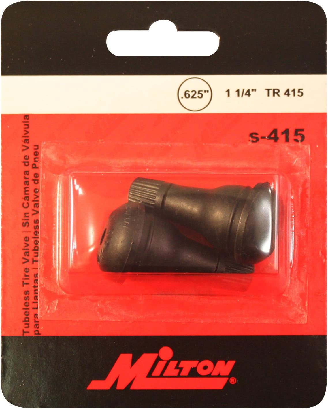 Milton S-415 1-1/4" Long Tubeless Tire Valve 2 Pack