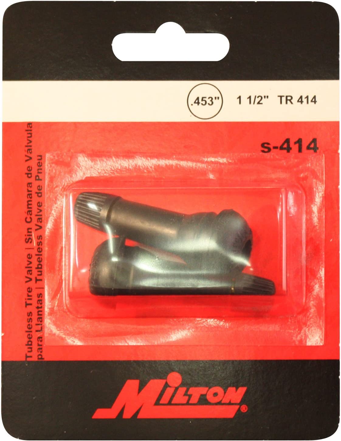 Milton S-414 1-1/2" Long Tubeless Tire Valve 2 Pack