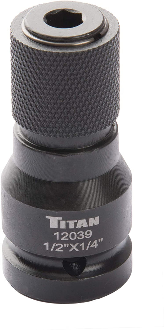 Titan 12039 1/2" Dr. to 1/4" Hex Quick Change Impact Adapter with Quick Release