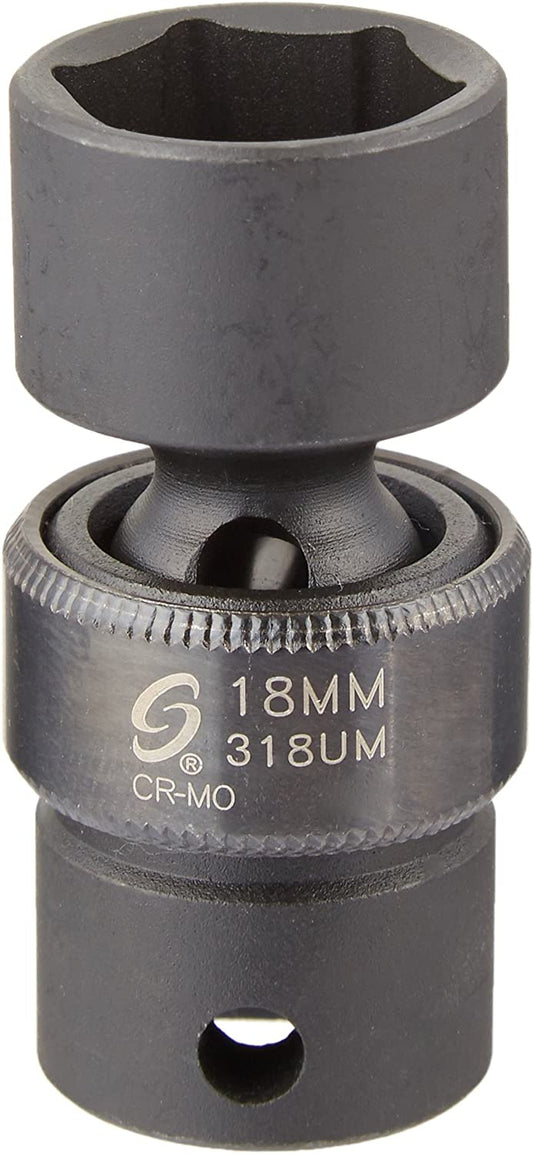 Sunex 318UM 3/8" Drive 6 Point 18mm Universal Impact Socket