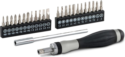 Titan 16092 26pc Ratcheting Precision Screwdriver & Bit Set