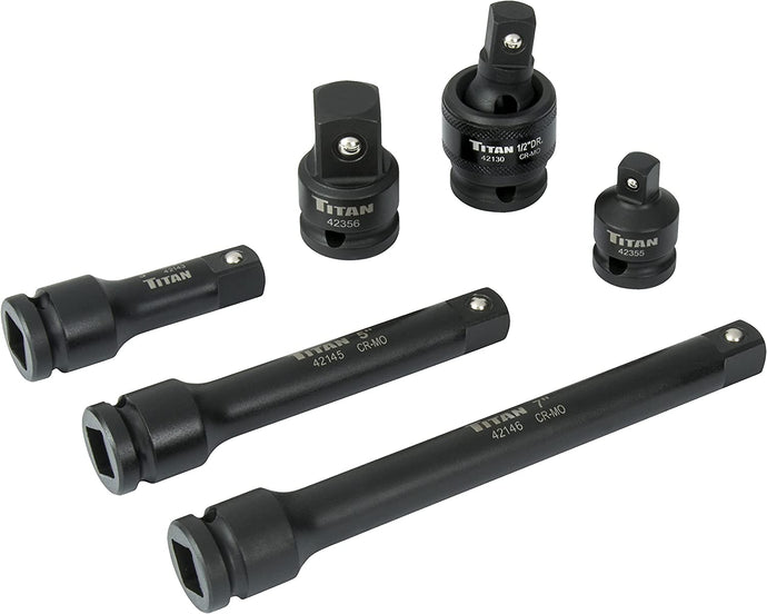 Titan 42100 6pc. 1/2in. Drive Impact Socket Accessory Set