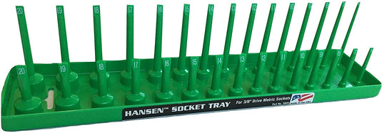 Hansen Global 3804 3/8" Dr. METRIC Socket Organizer GREEN