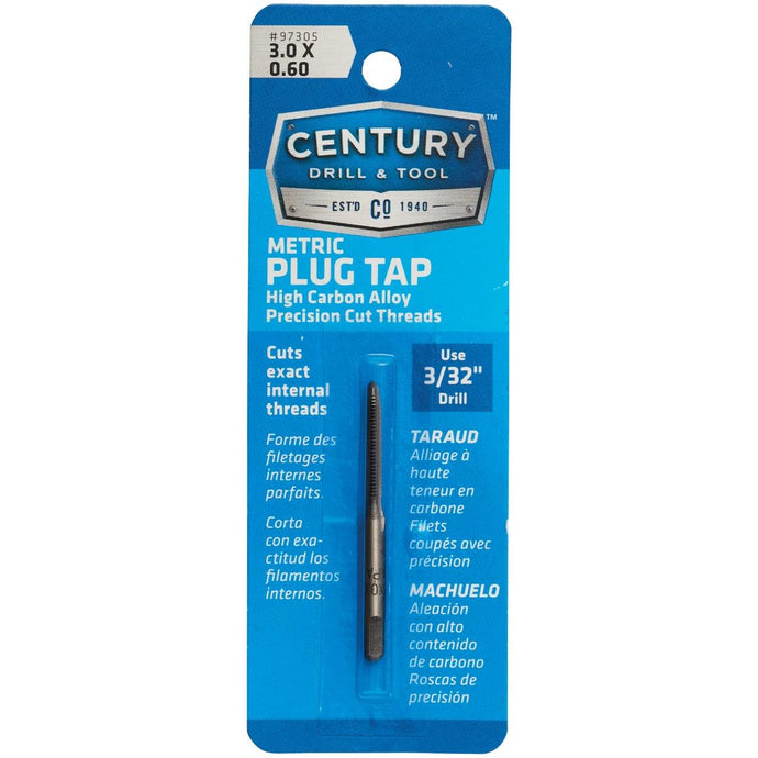 Century Drill and Tool 97305 Metric Tap 3 x 0.6